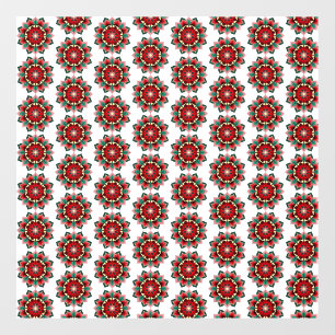 Mandala Pattern 02 in red Window Cling