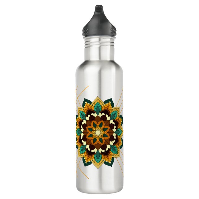 Mandala Pattern 02 in yellow & tan 710 Ml Water Bo 710 Ml Water Bottle (Right)