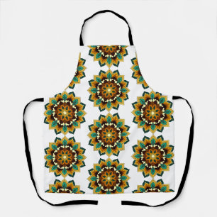 Mandala Pattern 02 in yellow & tan Apron