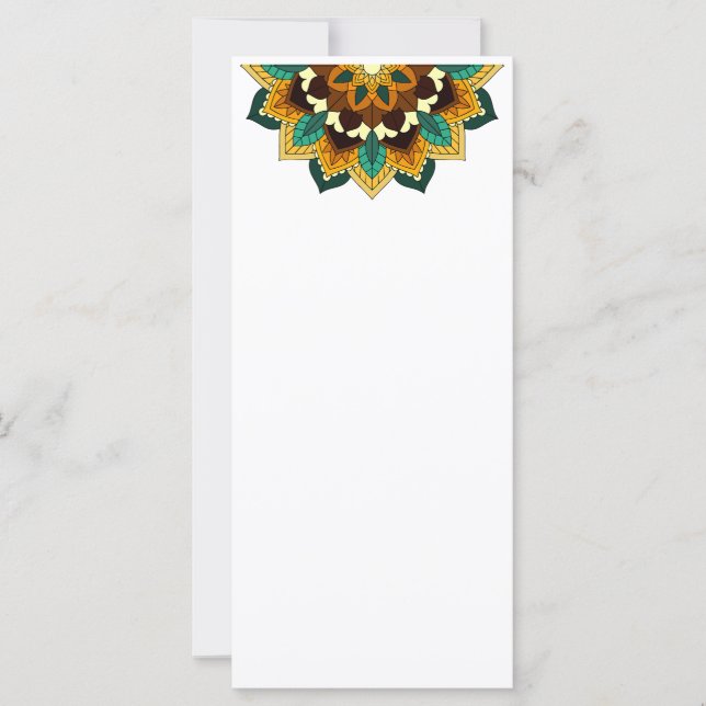 Mandala Pattern 02 in yellow & tan Card (Front)