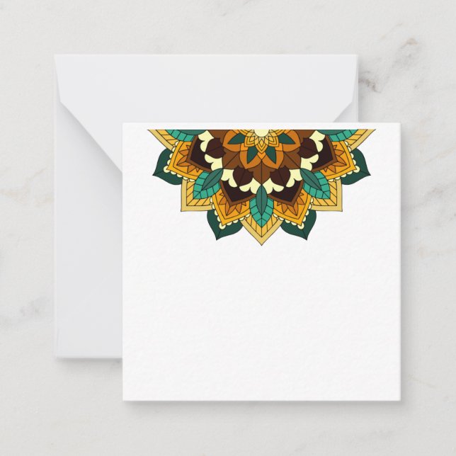 Mandala Pattern 02 in yellow & tan Card (Front)