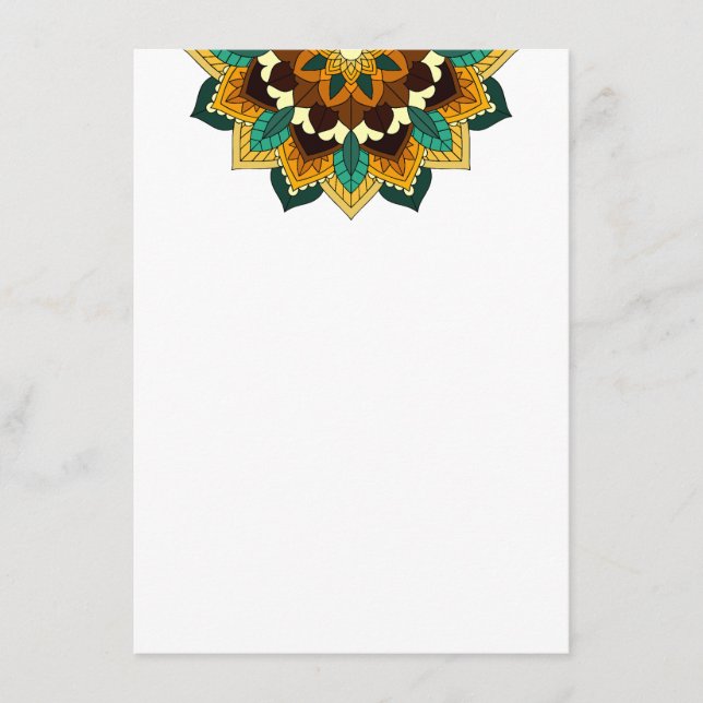 Mandala Pattern 02 in yellow & tan Enclosure Card (Front)