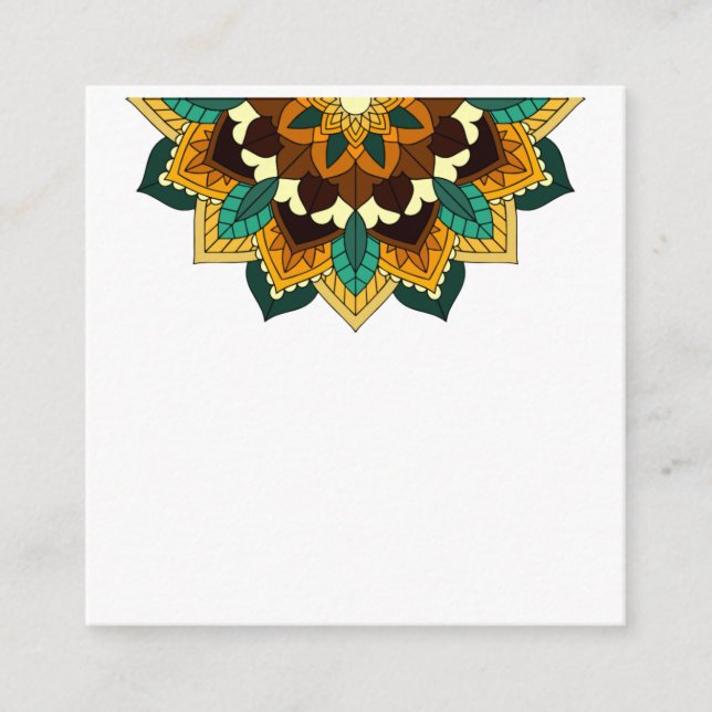 Mandala Pattern 02 in yellow & tan Enclosure Card (Front)