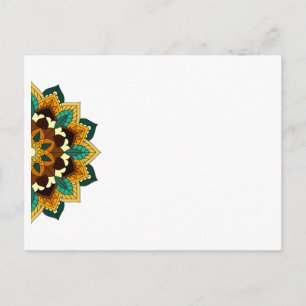 Mandala Pattern 02 in yellow & tan Invitation Post Postcard