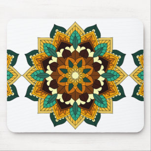 Mandala Pattern 02 in yellow & tan Mouse Mat