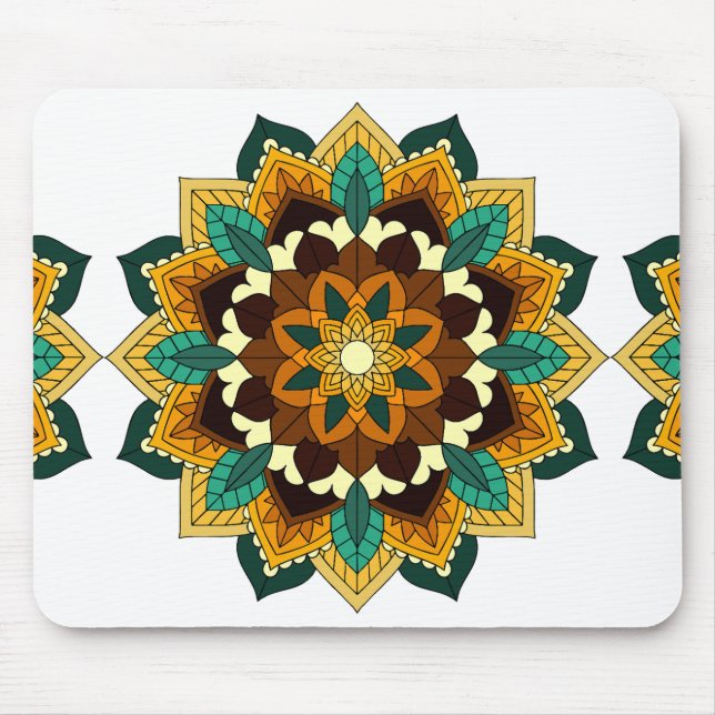 Mandala Pattern 02 in yellow & tan Mouse Mat (Front)