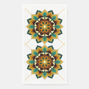 Mandala Pattern 02 in yellow & tan Napkin