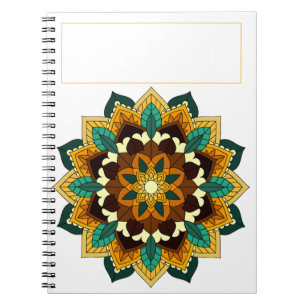 Mandala Pattern 02 in yellow & tan Notebook