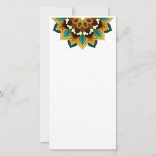 Mandala Pattern 02 in yellow & tan Thank You Card