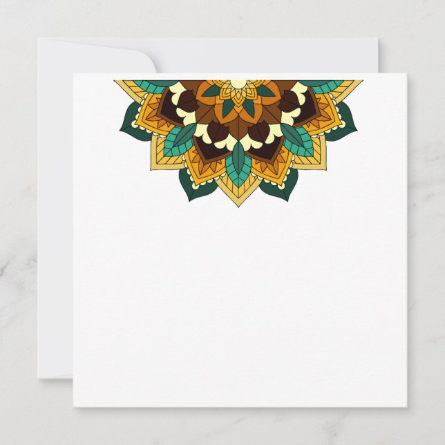 Mandala Pattern 02 in yellow & tan Thank You Card (Front)