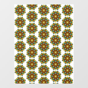 Mandala Pattern 02 in yellow & tan Window Cling
