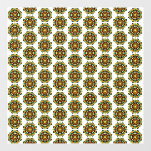 Mandala Pattern 02 in yellow & tan Window Cling