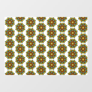 Mandala Pattern 02 in yellow & tan Window Cling