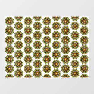 Mandala Pattern 02 in yellow & tan Window Cling