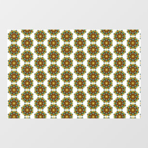 Mandala Pattern 02 in yellow & tan Window Cling