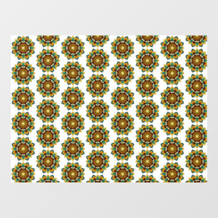 Mandala Pattern 02 in yellow & tan Window Cling