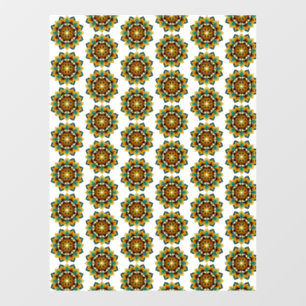 Mandala Pattern 02 in yellow & tan Window Cling