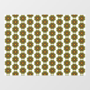 Mandala Pattern 02 in yellow & tan Window Cling