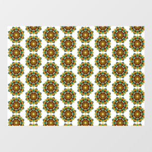 Mandala Pattern 02 in yellow & tan Window Cling