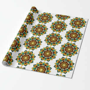 Mandala Pattern 02 in yellow & tan Wrapping Paper