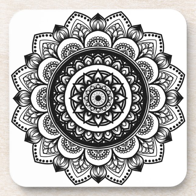 Mandala Pattern Beverage Coaster (Front)