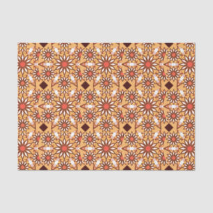 Mandala pattern, caramel tan, chocolate brown tissue paper