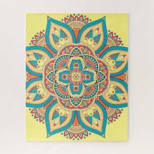 Mandala pattern colourful ethnic Moroccan Jigsaw Puzzle