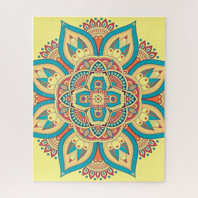 Mandala pattern colourful ethnic Moroccan Jigsaw Puzzle (Vertical)