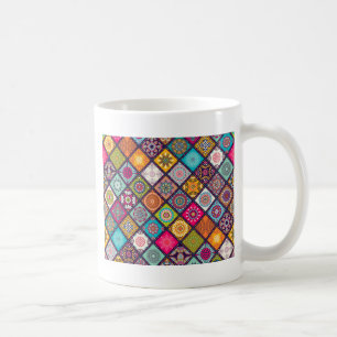 Mandala pattern colourful Moroccan Coffee Mug