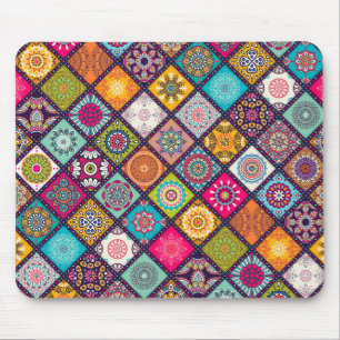 Mandala pattern colourful Moroccan Mouse Mat