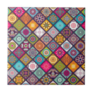 Mandala pattern colourful Moroccan Tile
