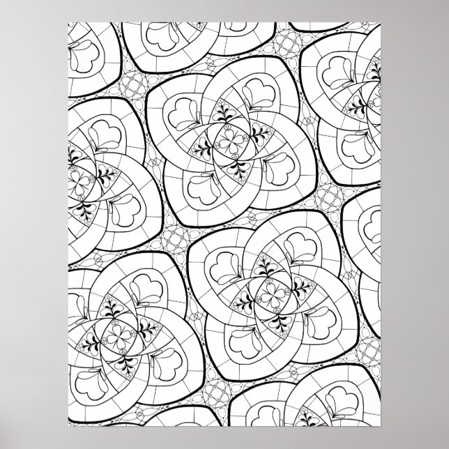 Mandala Pattern Colouring Poster (Front)