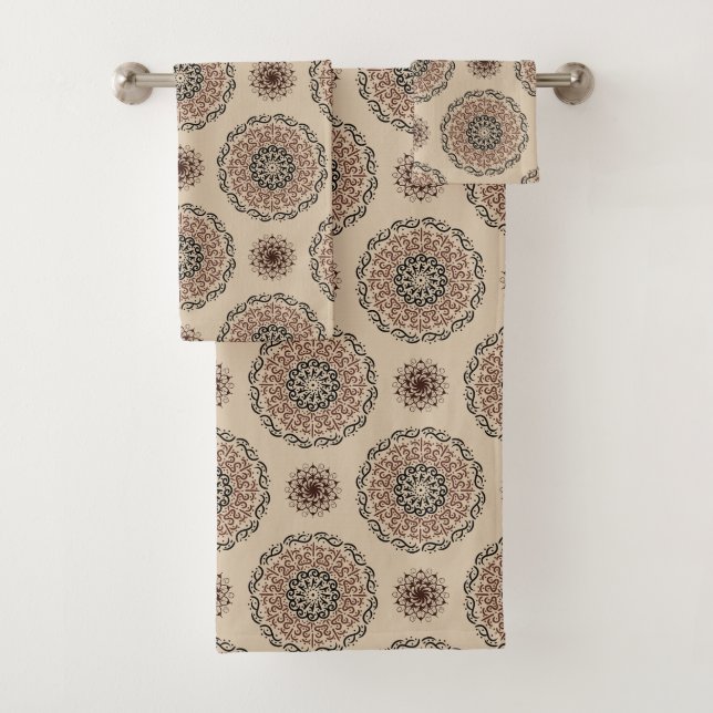 mandala pattern design bath towel set (Insitu)