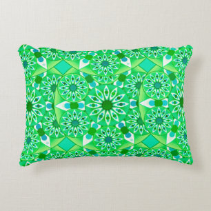 Mandala pattern, Emerald green and peacock Decorative Cushion