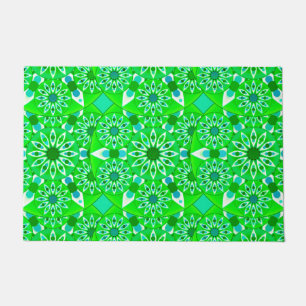 Mandala pattern, Emerald green and peacock Doormat