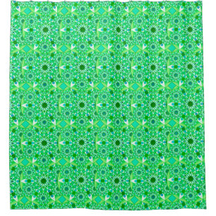 Mandala pattern, Emerald green and peacock Shower Curtain