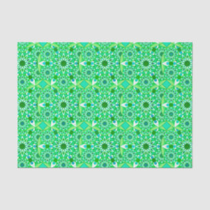 Mandala pattern, Emerald green and peacock Tissue Paper