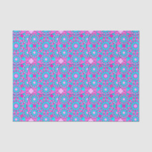 Mandala pattern, fuchsia, pink & turquoise tissue paper
