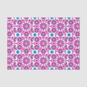 Mandala pattern, hot pink, black and white tissue paper