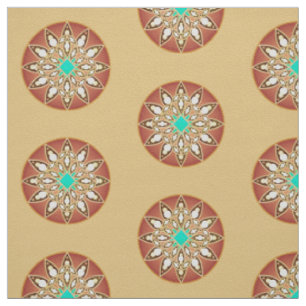 Mandala pattern in caramel and chocolate fabric