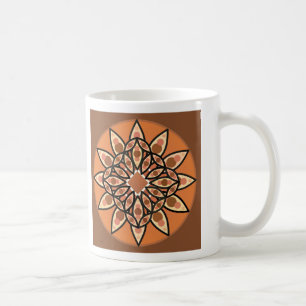 Mandala pattern in chocolate, terracotta and rust coffee mug