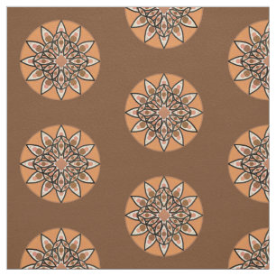 Mandala pattern in chocolate, terracotta and rust fabric