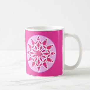 Mandala Pattern in Pink, Fuchsia and White Coffee Mug