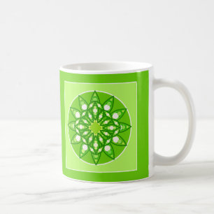 Mandala Pattern in Shades of Lime Green Coffee Mug