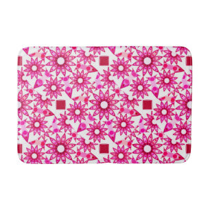Mandala pattern in shades of pink, maroon bath mat