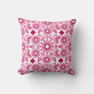 Mandala pattern in shades of pink, maroon cushion
