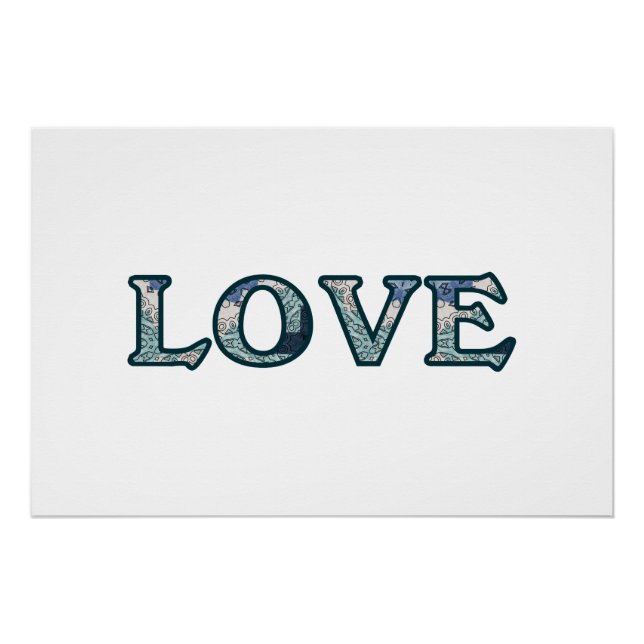 Mandala Pattern LOVE Typography Poster (Front)