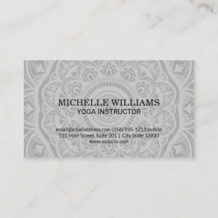 Mandala Pattern Meditation Yoga Teacher Business Card