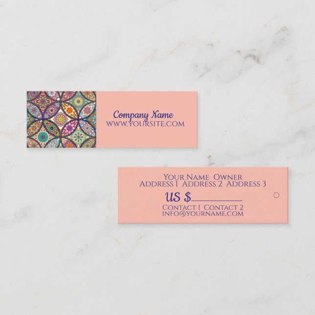 Mandala Pattern - Merchandise Tag, Business Card (Front/Back)