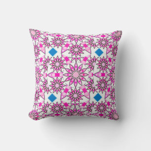 Mandala pattern, pink, hot pink, cushion